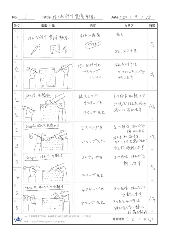 絵コンテ 1/2頁